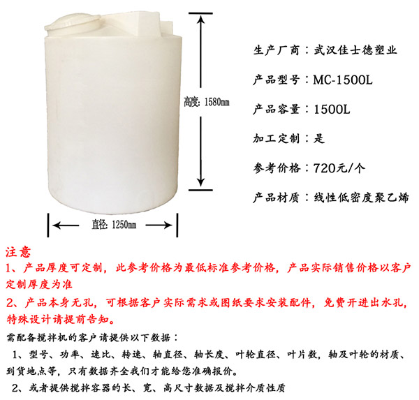 湖南長沙1.5立方塑料加藥箱廠家定制要求，參考價格展示